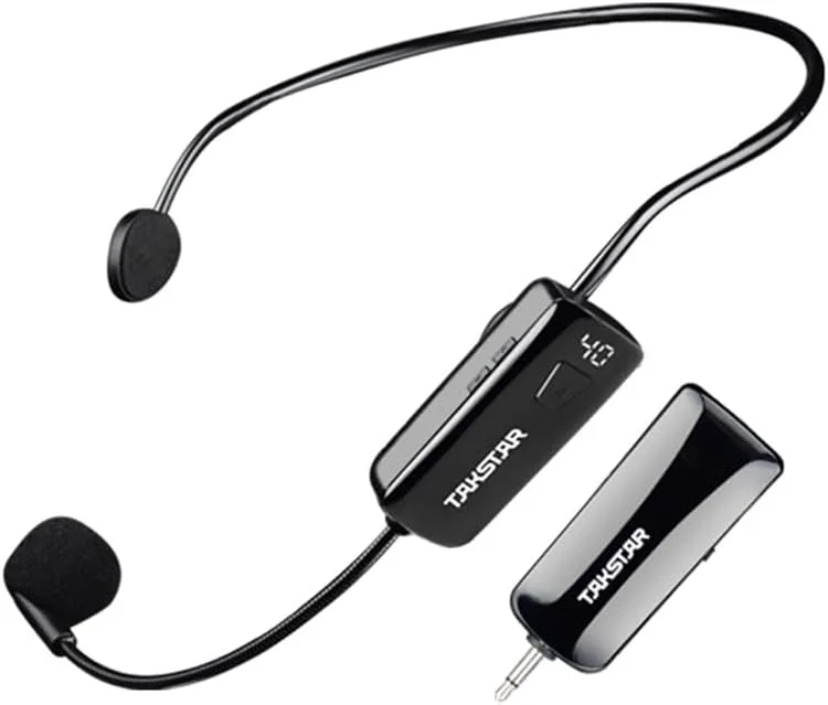 میکروفون های OUNA، میکروفون هدست بی سیم HM-200W با صفحه نمایش، میکروفون بی سیم UHF قابل شارژ، میکروفون و گیرنده بی سیم حرفه ای برای بلندگو، تقویت کننده صدا، آموزش و تمرین