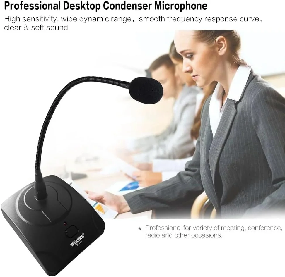 میکروفون OUNA، میکروفون کاندنسر رومیزی سیم دار حرفه ای کاردیوئید با کابل XLR به 1/4 اینچ 3 متری