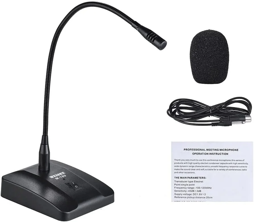 میکروفون کاندنسر OUNA، میکروفون کاندنسر رومیزی سیمی حرفه ای کاردیوئید با کابل XLR به 1/4 اینچ به طول 3 متر