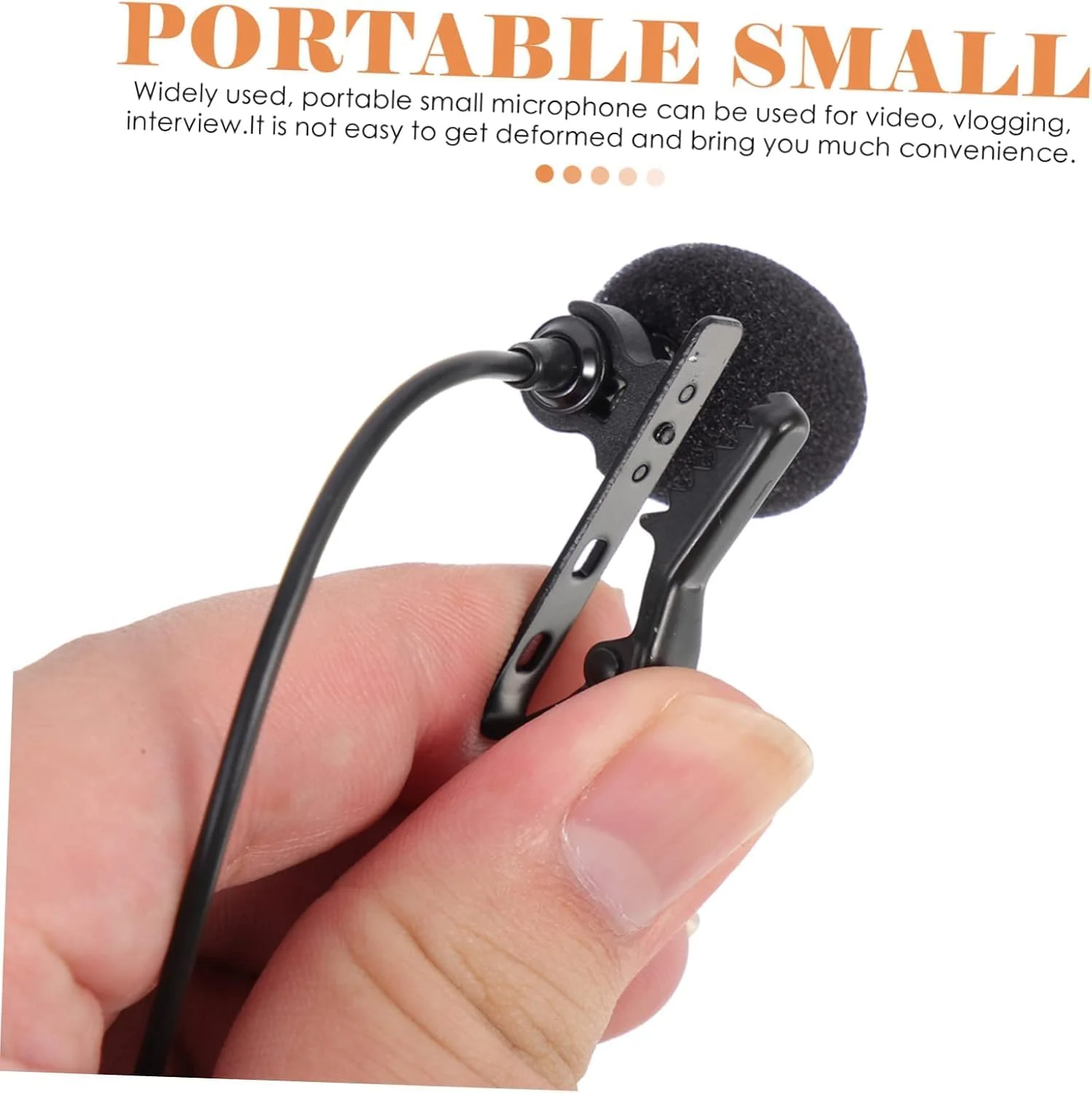 میکروفون یقه‌ای کندانسور امنی‌دیرکشنال گیره‌ای، میکروفون لاوالیر، میکروفون هدست مینی کندانسور سیم‌دار 3.5 میلی‌متری، میکروفون هندزفری برای ضبط صدا، مصاحبه، پادکست در تلفن، کامپیوتر، لپ‌تاپ، دوربین DSLR