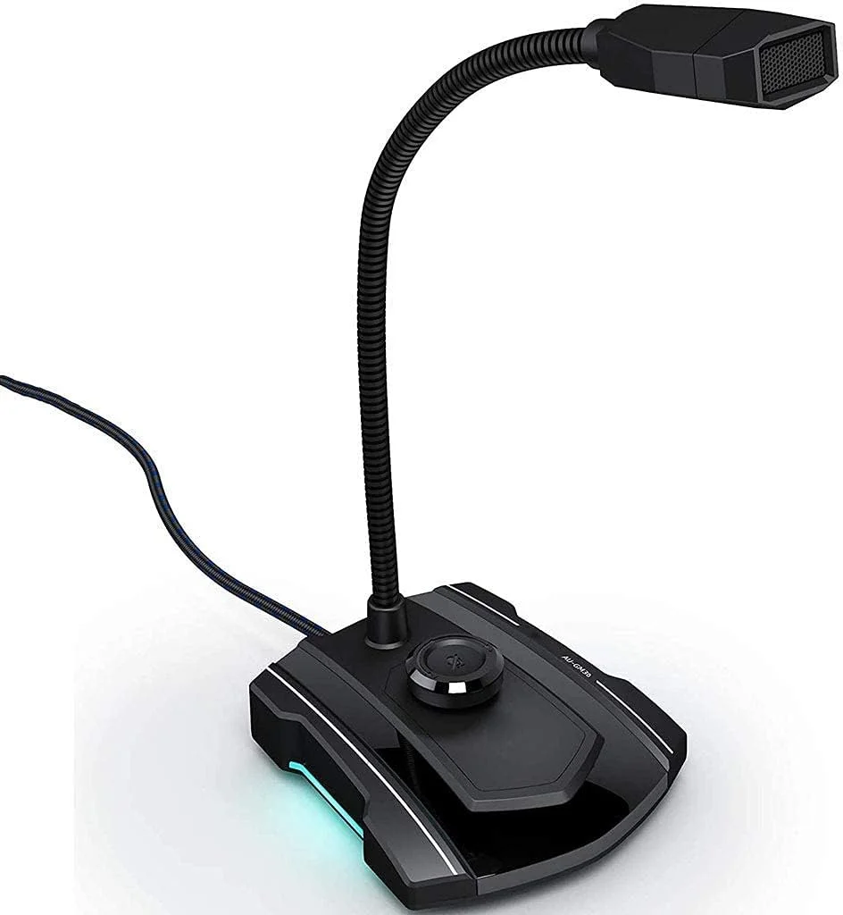 میکروفون USB کامپیوتر، میکروفون کندانسور گردن غازی همه جهته با دکمه قطع صدا برای ضبط، کنفرانس، سازگار با