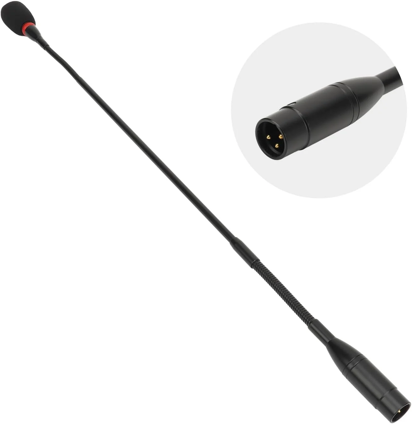 میکروفون حرفه ای گردن غازی 59 سانتی متری - میکروفون کندانسور آلیاژ آلومینیوم با پلاگین XLR 3 پین، پنبه بادگیر و نشانگر LED برای سازمان ها و منزل
