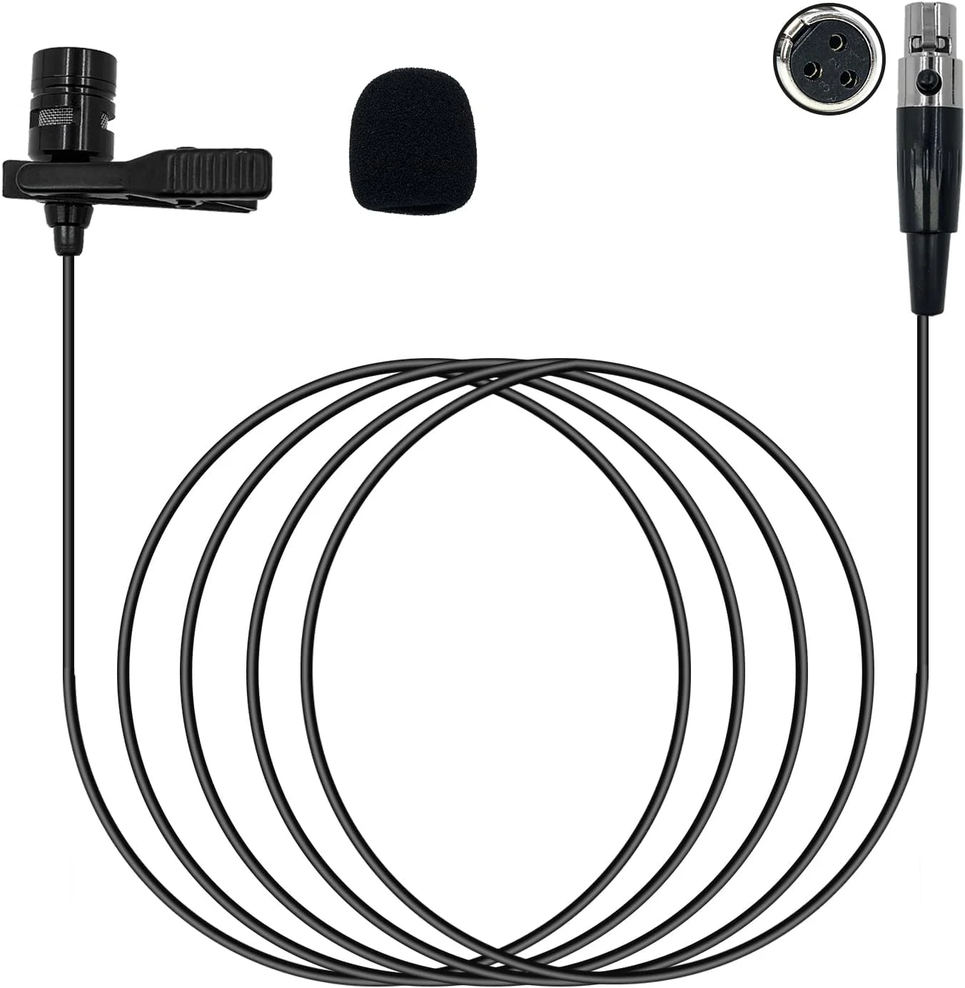 میکروفون یقه‌ای سیم‌دار کندانسور یک‌طرفه با گیره Lavalier برای فرستنده بی‌سیم AKG (فقط پلاگین مینی XLR 3 پین TA3F برای AKG)