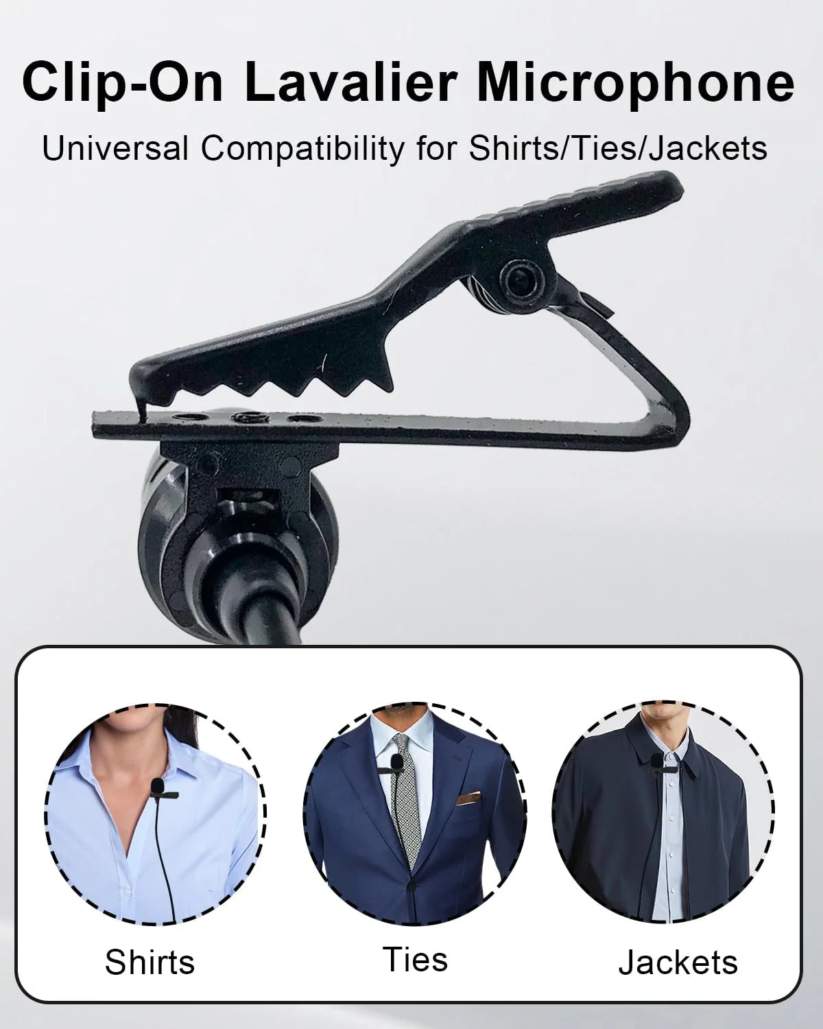 میکروفون یقه‌ای سیم‌دار کندانسور یک‌طرفه با گیره Lavalier برای فرستنده بی‌سیم AKG (فقط پلاگین مینی XLR 3 پین TA3F برای AKG)