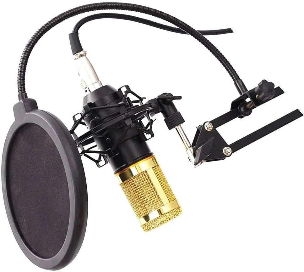 مجموعه میکروفون کاندنسر با کابل و کارت صدا برای یادداشت ها، پخش، آواز خواندن و پخش زنده Zeenyi