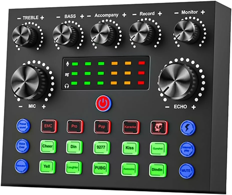 تجهیزات ضبط پادکست NALACAL V8S، باندل تجهیزات پادکست رابط صوتی، با تغییر صدا کارت صدا میکسر صوتی DJ رابط برای ضبط زنده بازی کامپیوتر تلفن و غیره