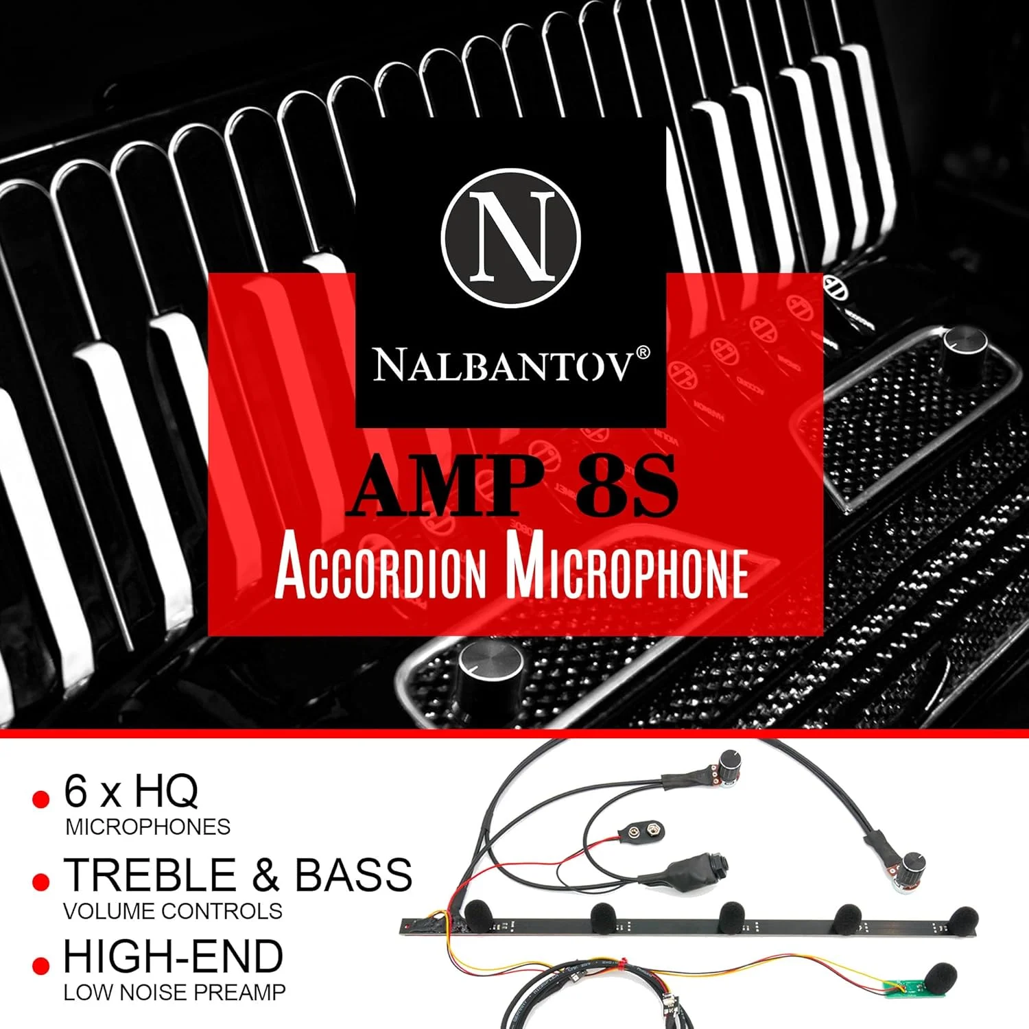 سیستم پیکاپ میکروفون آکاردئون AMP 7S با کیفیت صدای برتر