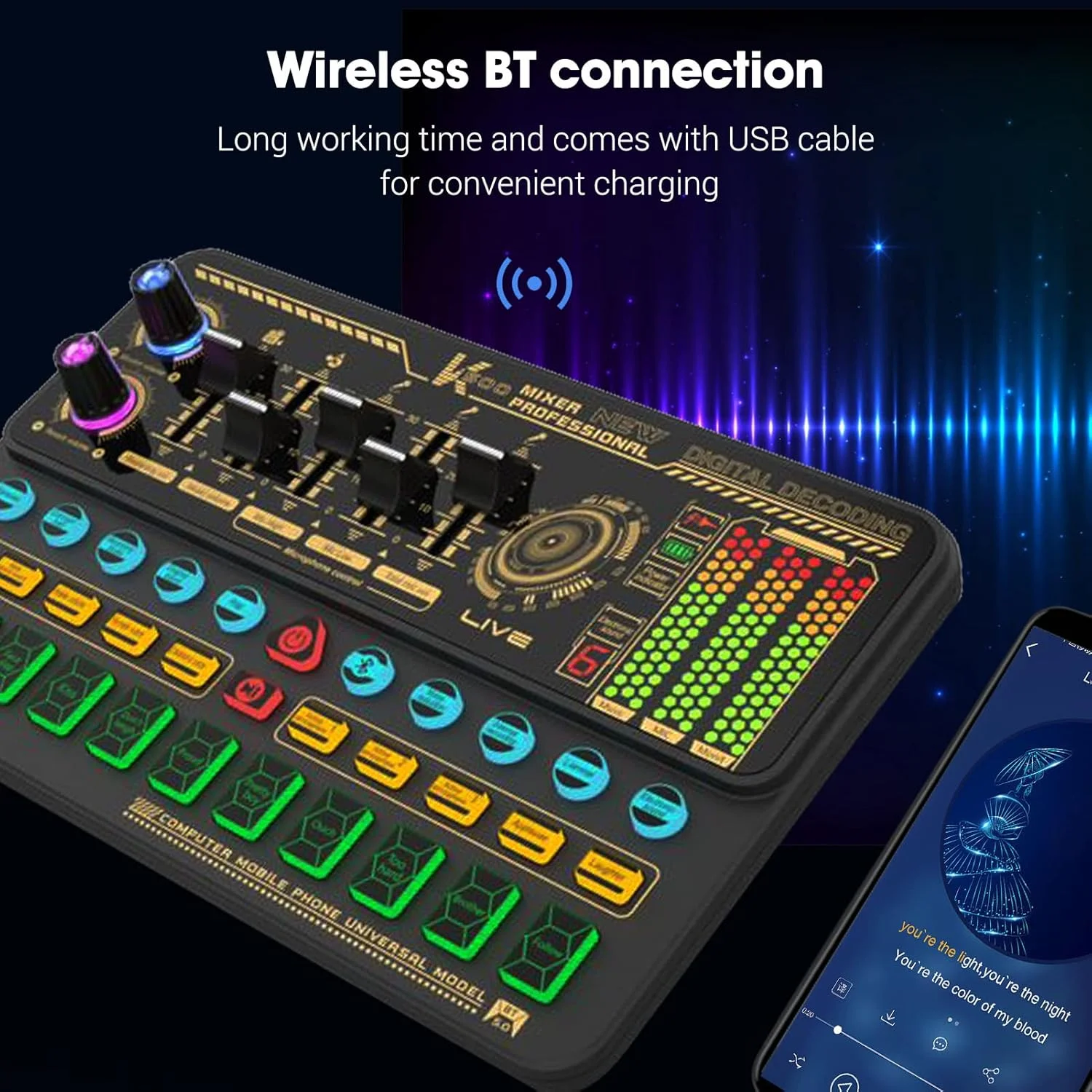 کیت کارت صدای چند منظوره Live 500 و میکروفون معلق BM800 برای پخش زنده، ضبط صدا، میکروفون کاندنسر، دستگاه تغییر صدای هوشمند، میکسر صدا برای کامپیوتر و موبایل