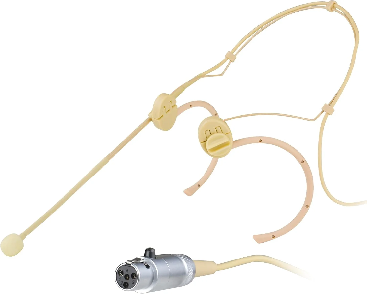 میکروفون هدست حرفه ای، سازگار با سیستم بی سیم Shure، میکروفون کندانسور دو گوشه همه جهته، مینی XLR 4 پین، طول کابل 42 اینچ (بژ)