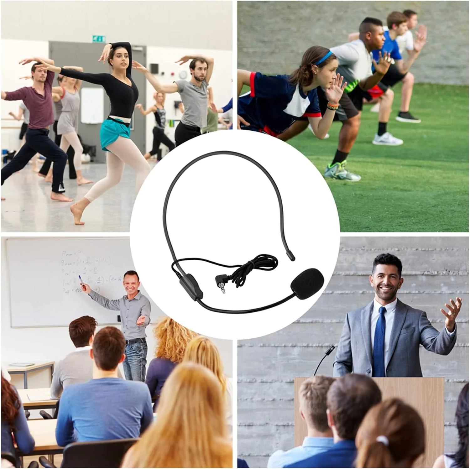 میکروفون هدست، میکروفون مینی هدست 3.5 میلی‌متری، میکروفون صوتی سیمی با کندانسور مناسب برای بلندگوی تقویت کننده صدا، اجرای صحنه