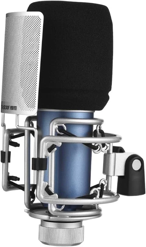 میکروفون SM-9 کاندنسر یک جهته با ساختار فلزی، پاسخ فرکانسی گسترده به همراه لرزه گیر و بادگیر، صدای شفاف مناسب استودیو و پادکست
