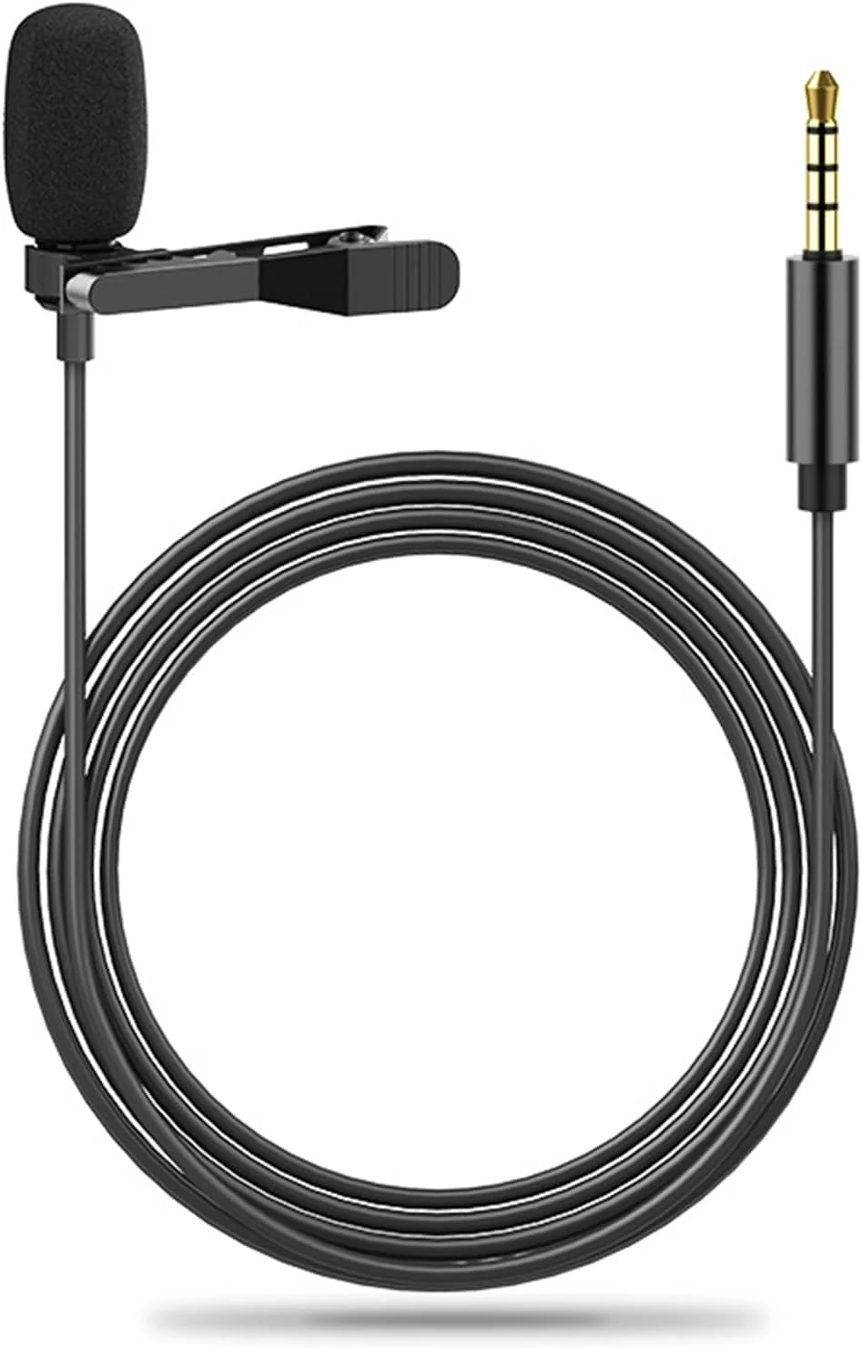 میکروفون یقه‌ای 3.5 میلی‌متری، میکروفون یقه‌ای برای کامپیوتر و تلفن هوشمند، میکروفون یقه‌ای 3.5 میلی‌متری با کندانسور اومنی‌دیرکشنال برای مصاحبه/کنفرانس ویدئویی/پادکست/تلفظ صدا