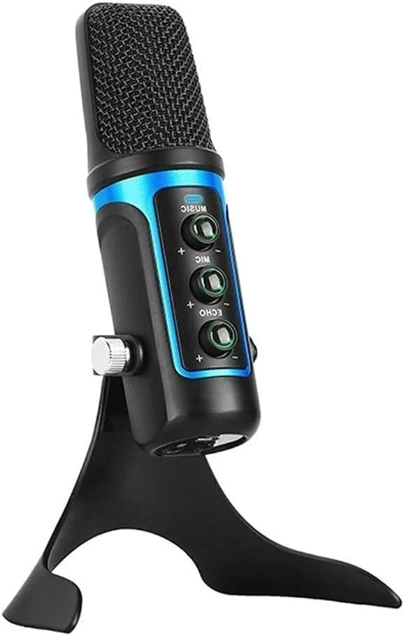 میکروفون USB با کارت صدای داخلی و افکت اکو مناسب برای ولاگ، خوانندگی، پخش زنده و کنفرانس ویدیویی حرفه ای