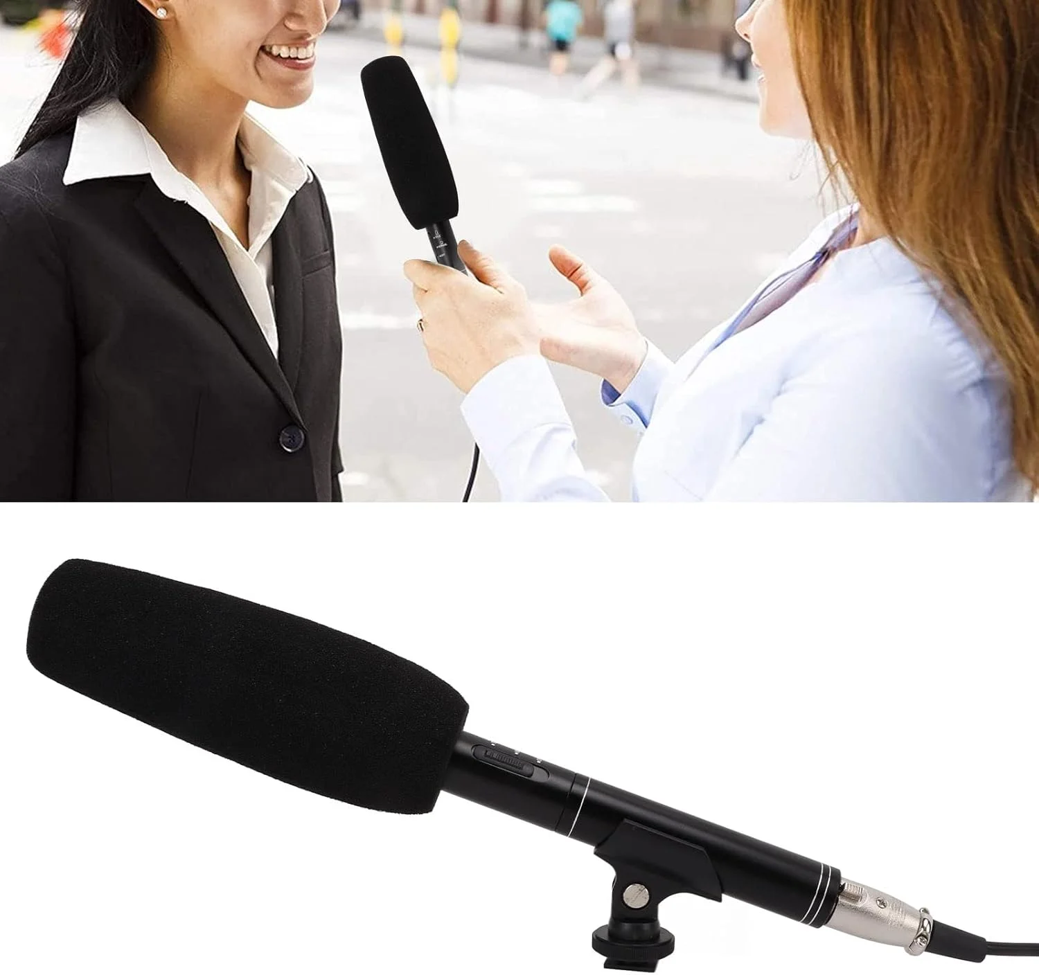 میکروفون دوربین، 3P XLR ضد زنگ با دامنه دینامیکی بزرگ، میکروفون کندانسور ضبط با 2 حالت دریافت صدا برای جلسه