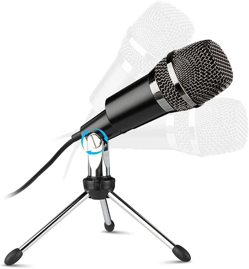 پایه میکروفون USB رومیزی سه پایه فلزی کوچک برای ضبط صدا در خانه، مناسب برای لپ تاپ و کامپیوتر، ضبط آنلاین، پایه میکروفون حرفه ای