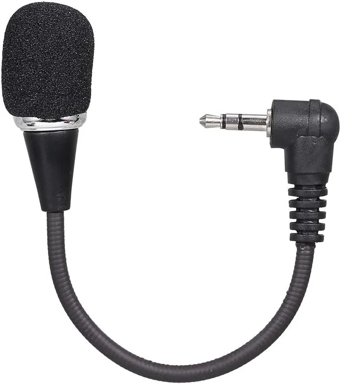 میکروفون مینی انعطاف پذیر 3.5 میلی متری، میکروفون کندانسور همه جهته با صدای فوق العاده برای ضبط صدا و تصویر، مشکی، همه جهته