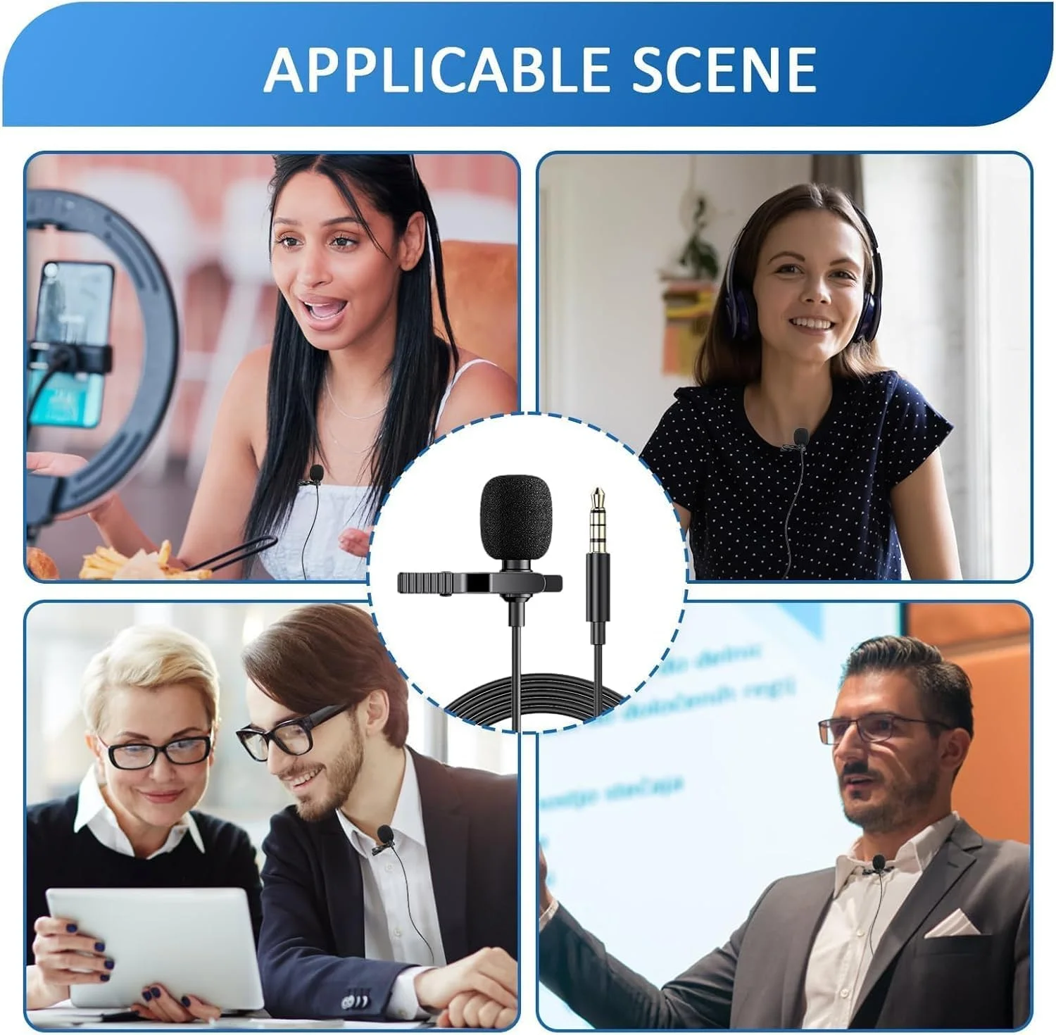 میکروفون یقه ای، میکروفون کاندنسر همه جهته گیره دار، میکروفون سیمی 3.5 میلی متری 2 مینی کاندنسر هدست، میکروفون هندزفری برای ضبط مصاحبه، پادکست تلفن، کامپیوتر، لپ تاپ، دوربین DSLR میکروفون یقه ای، میکروفون کاندنسر همه جهته گیره دار، میکروفون سیمی 3.5 میلی متری 2 مینی کاندنسر هدست، میکروفون هندزفری برای ضبط مصاحبه، پادکست تلفن، کامپیوتر، لپ تاپ، دوربین DSLR