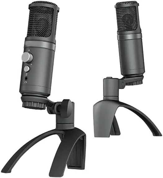 میکروفون USB، میکروفون گیمینگ، میکروفون برای پادکست، پادکست، استریمینگ، میکروفون کار برای استودیوی حرفه ای (مشکی)