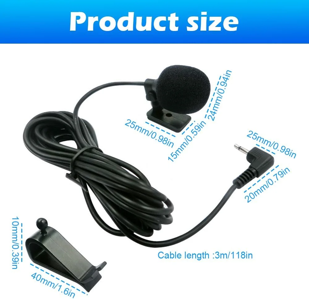 میکروفون جمع و جور خودرو، میکروفون سیم دار یقه ای مینی گیره ای با جک 3.5 میلی متری، اتصال فوری Plug-and-Play برای تلفن های هوشمند، دوربین ها، تقویت صدا برای اتومبیل ها، وسایل نقلیه، ضبط صدای HD پیشرفته، سازگار