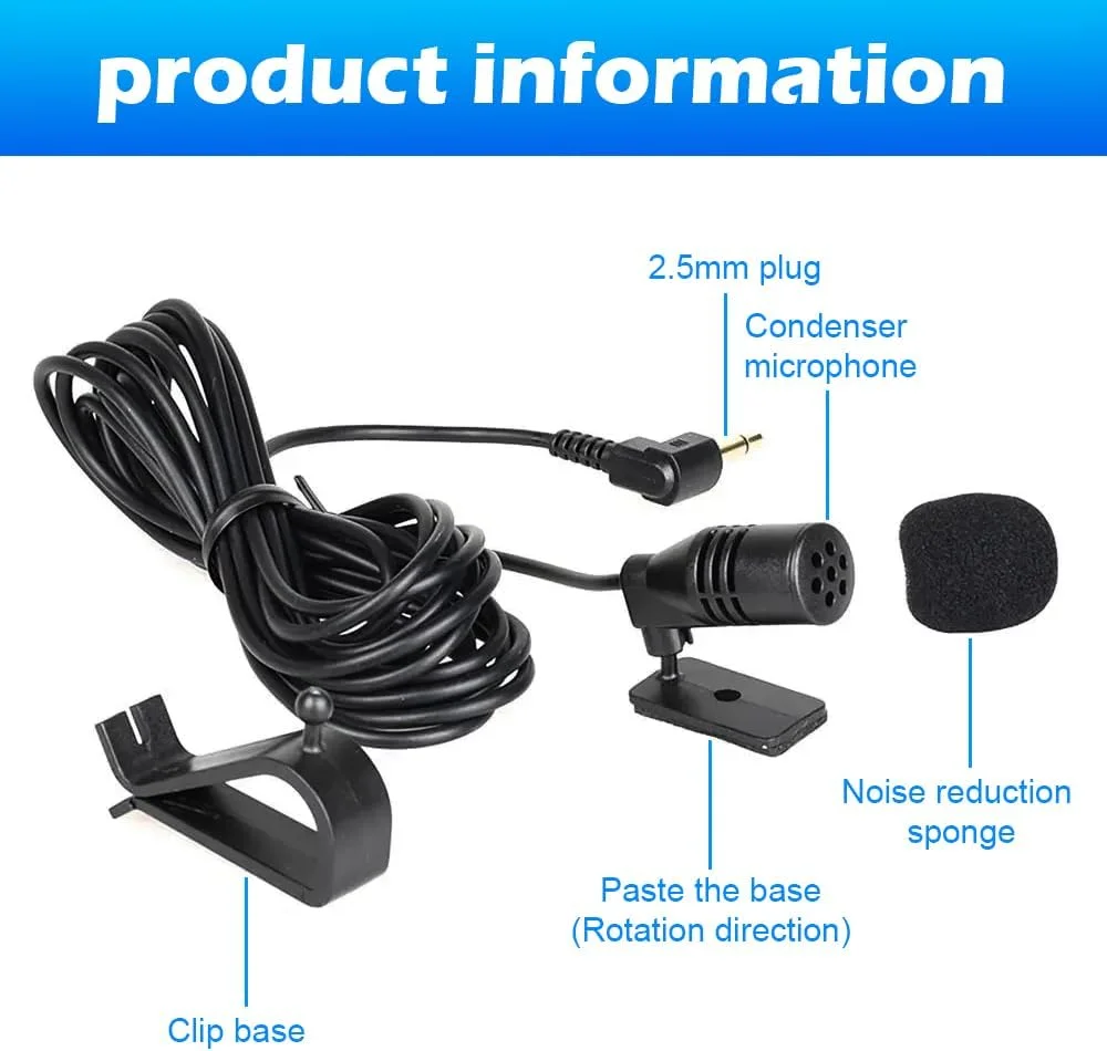 میکروفون جمع و جور خودرو، میکروفون سیم دار یقه ای مینی گیره ای با جک 3.5 میلی متری، اتصال فوری Plug-and-Play برای تلفن های هوشمند، دوربین ها، تقویت صدا برای اتومبیل ها، وسایل نقلیه، ضبط صدای HD پیشرفته، سازگار