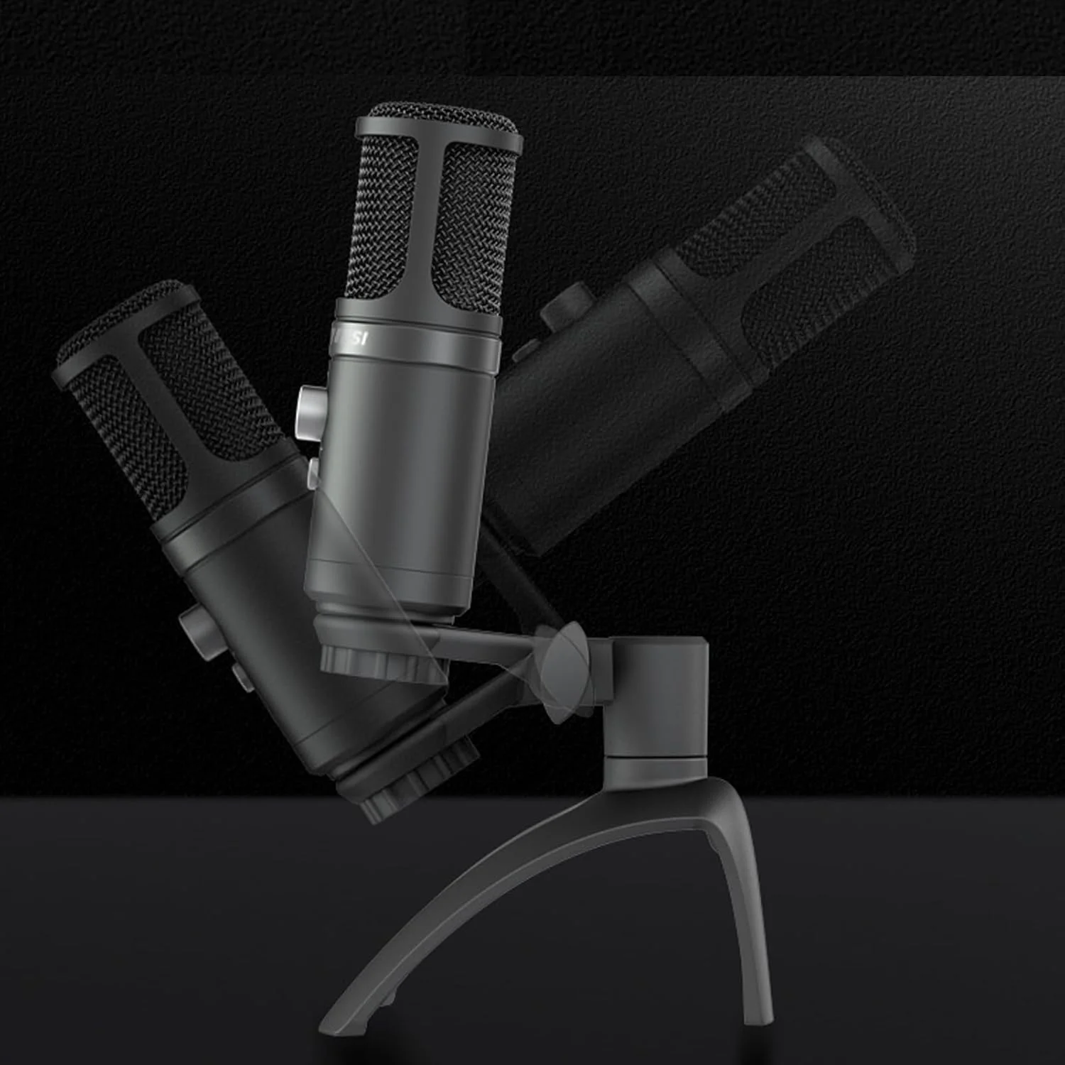 میکروفون USB، میکروفون گیمینگ، میکروفون برای پادکست، پادکست، استریمینگ، میکروفون کار برای استودیوی حرفه ای (مشکی)