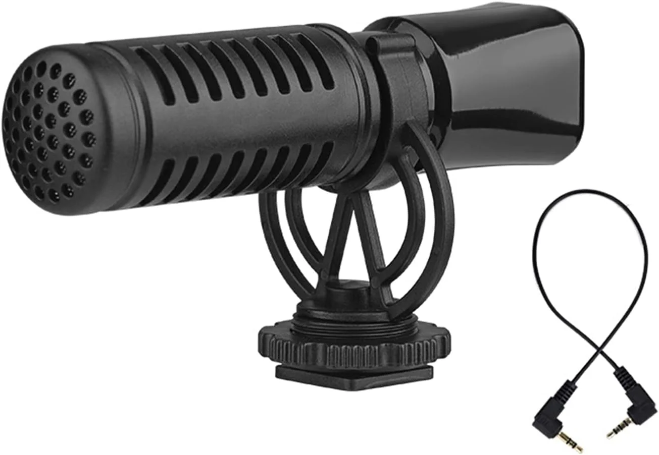میکروفون کاردیوئید کاندنسر با لرزه گیر و بادگیر، پورت 3.5 میلی متری TRRS مناسب گوشی های هوشمند، ولاگ، پخش زنده و ویدیو