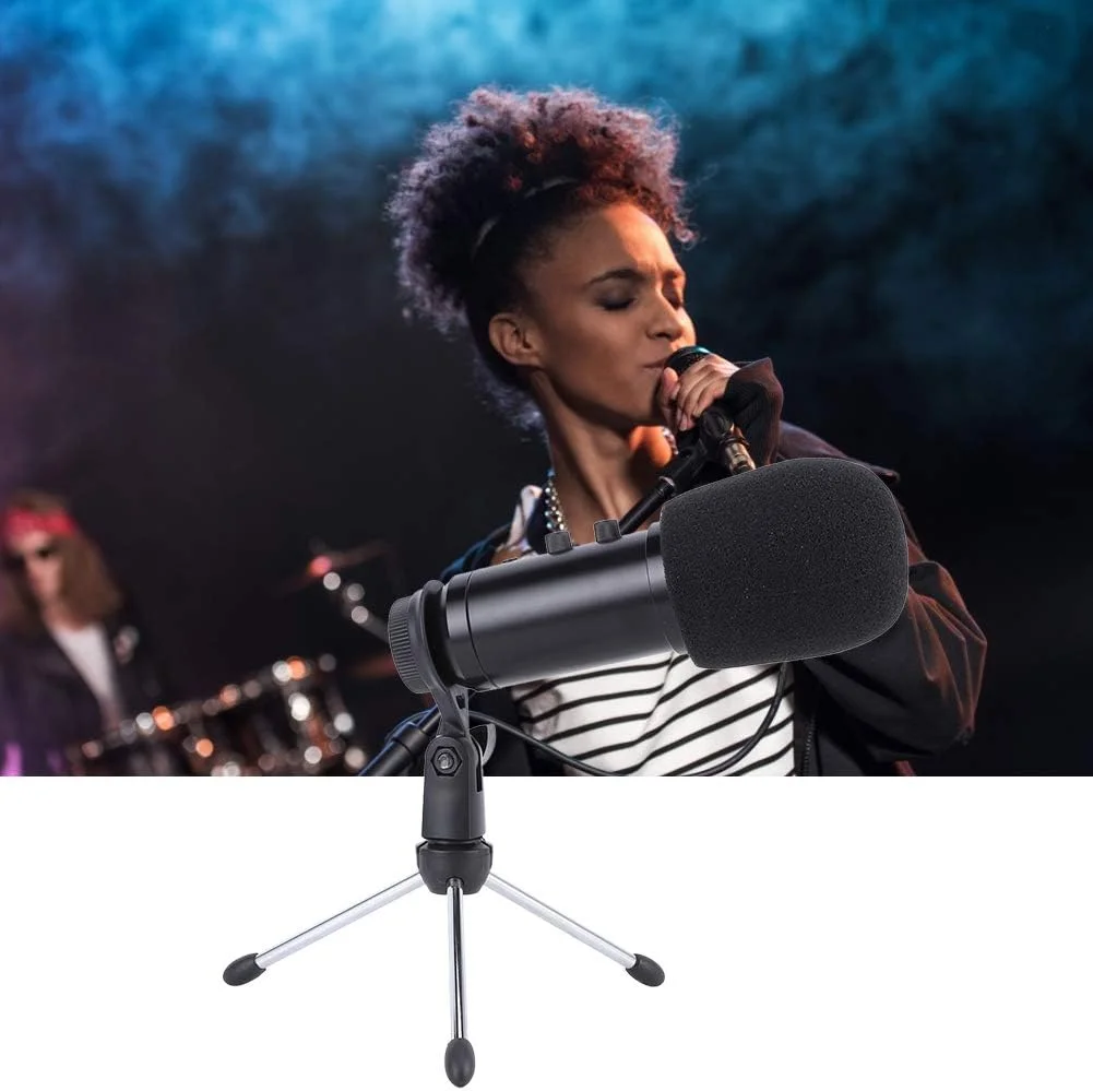 میکروفون زنده، میکروفون USB کندانسور، فلزی بادوام و کاربردی همه جهته حرفه ای برای بازی، آواز و ابزار مردانه و زنانه