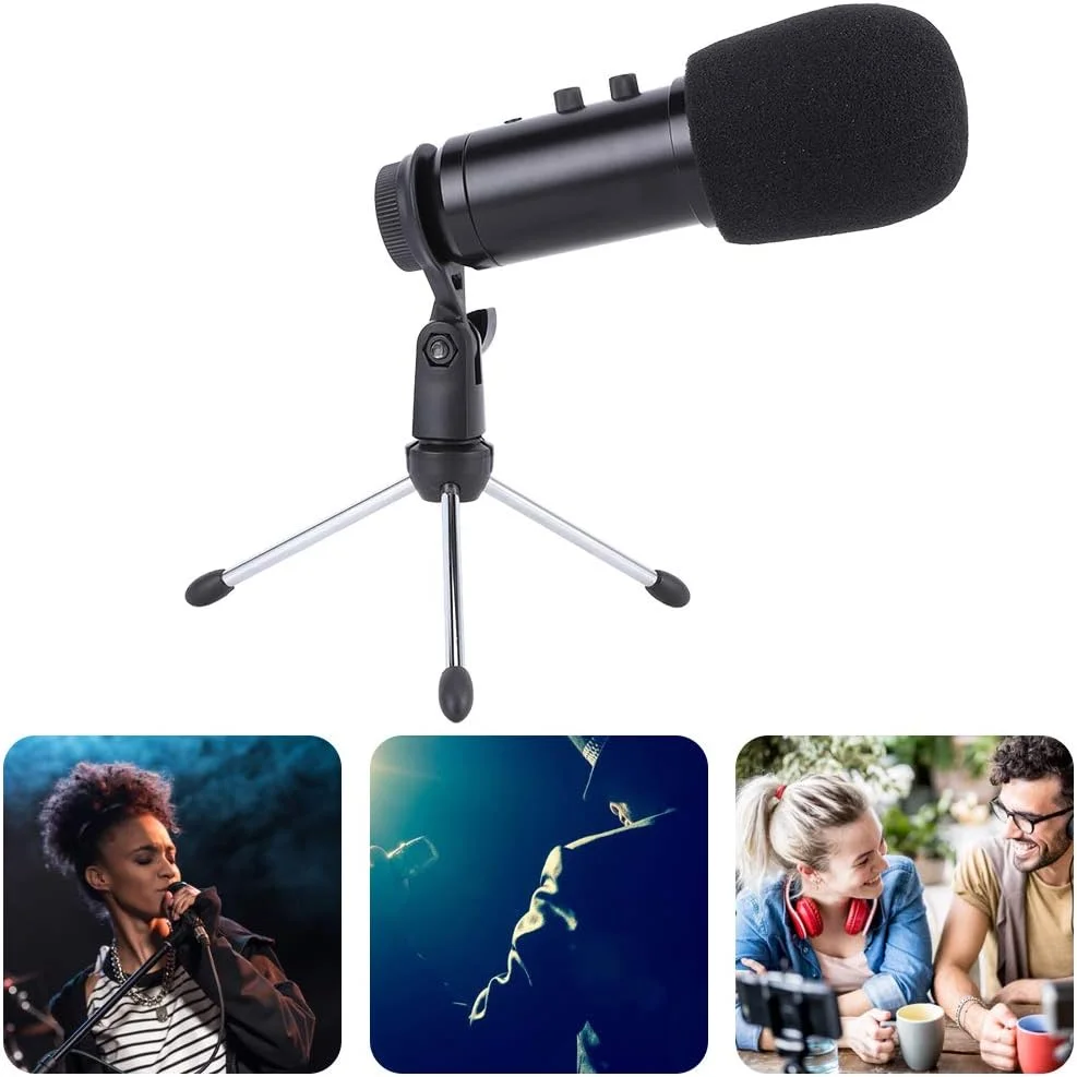 میکروفون زنده، میکروفون USB کندانسور، فلزی بادوام و کاربردی همه جهته حرفه ای برای بازی، آواز و ابزار مردانه و زنانه