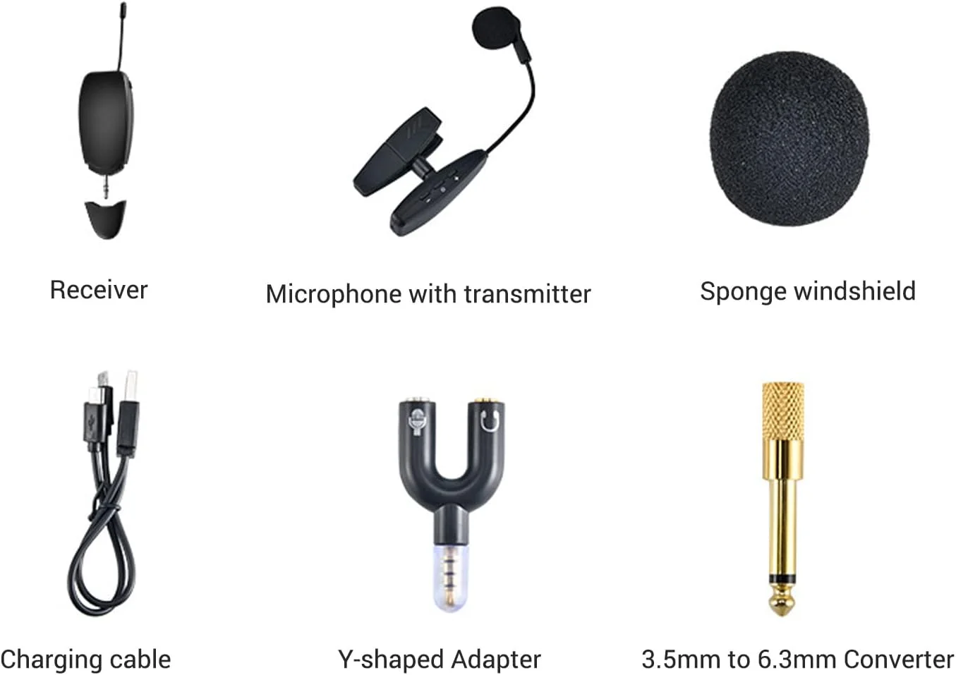 میکروفون بی سیم UHF کاردیوئید کندانسور گیره ای برای سازهای موسیقی ساکسیفون ترومپت کلارینت