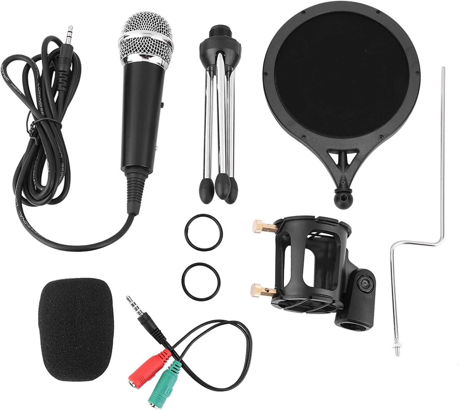 میکروفون متراکم استودیویی کارائوکه برای ضبط صدا با کامپیوتر/تلفن همراه