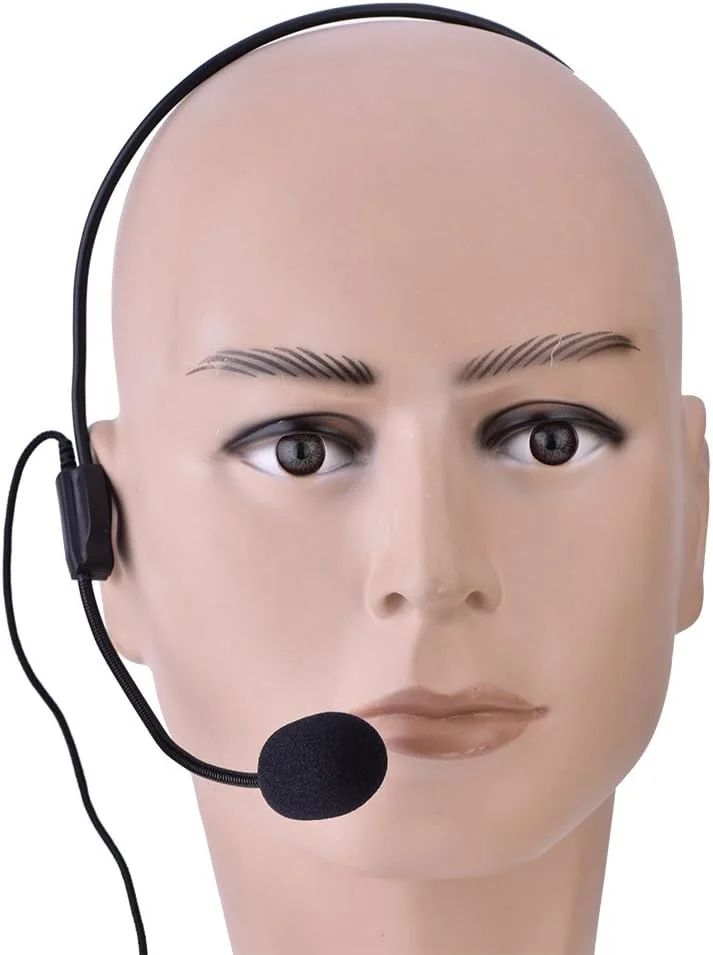 میکروفون سیمی هدست، میکروفون کندانسور سیمی مینی 3.5 میلی‌متری برای تقویت‌کننده صدا، دستگاه‌های بلندگو برای اجرای صحنه‌ای، آواز خواندن، رقص و تدریس