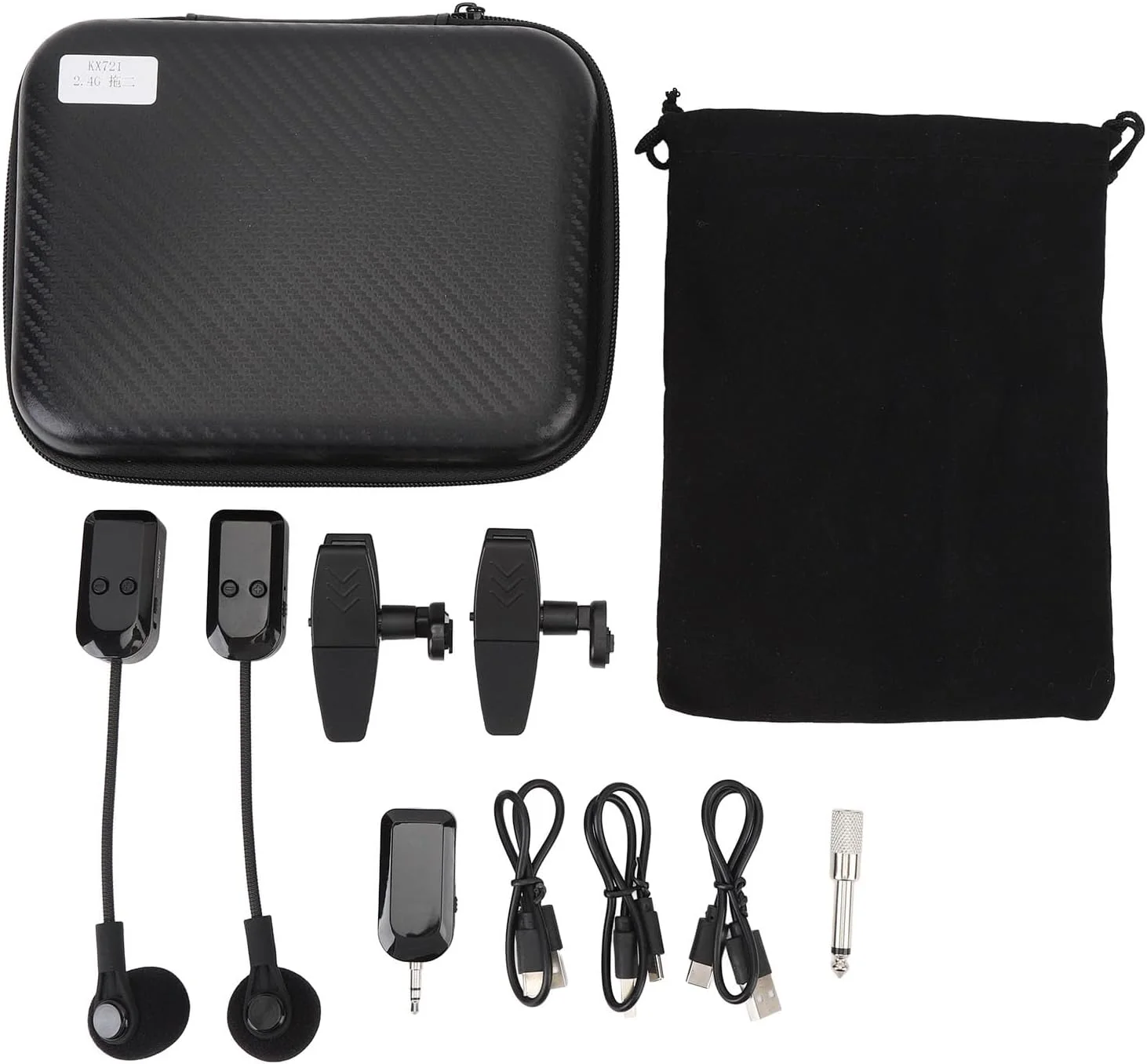 سیستم میکروفون بی سیم ساکسیفون، میکروفون ساز گیره ای انعطاف پذیر و قابل تنظیم برای ساکس و ترومپت، برای پیکاپ اجرای صحنه، فرستنده فشرده قابل شارژ