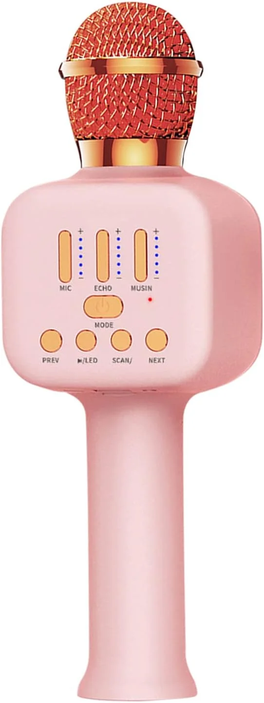 میکروفون آواز، میکروفون بی سیم دستی با نور پس زمینه نئون، قابل حمل و سازگار با دستگاه های مختلف، ابزارهای پخش چند حالته برای مهمانی ها، عروسی ها، جشن ها و فارغ التحصیلی