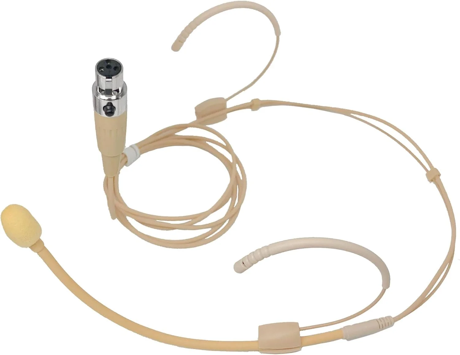 میکروفون هدست تک گوش، سازگار با فرستنده بی سیم Shure، میکروفون کندانسور همه جهته، بژ (مینی XLR TA4F Plug)