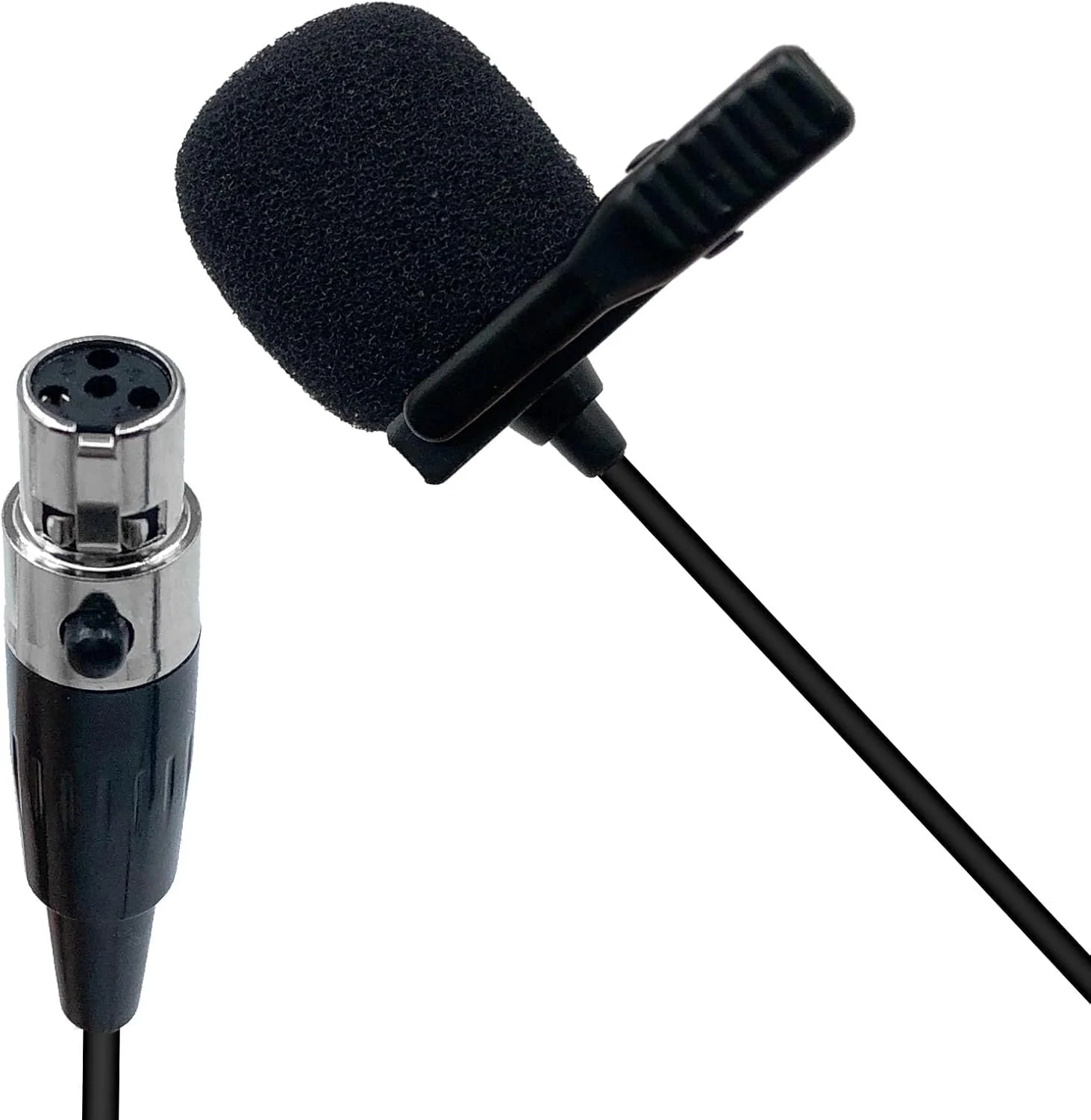 میکروفون یقه ای سازگار با فرستنده های بی سیم Shure GLXD1, PGX1, SC1, SLX، میکروفون کندانسور همه جهته (پلاگین Mini XLR TA4F)