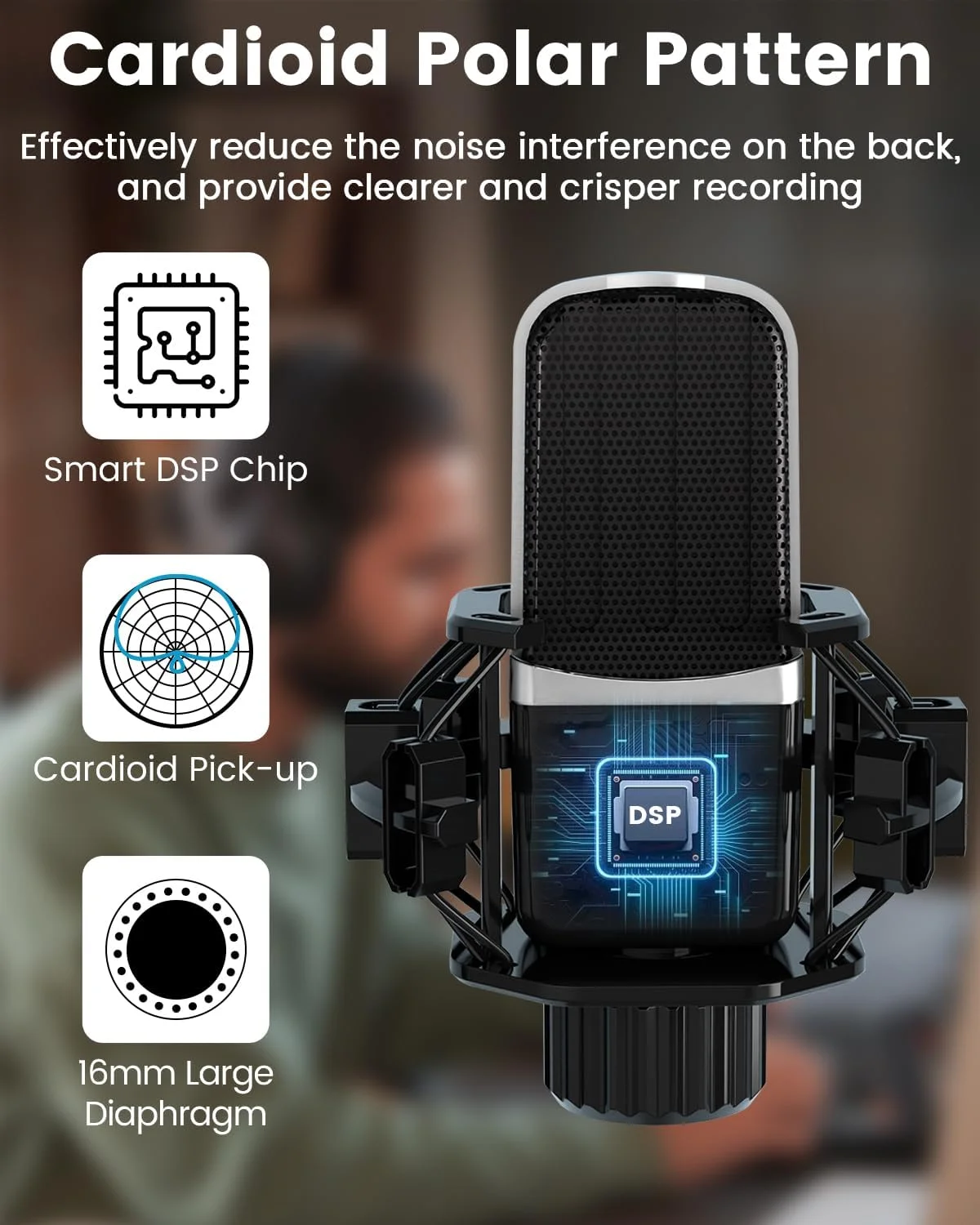 مجموعه تجهیزات پادکست، کارت صدای V8 با میکروفون کاردیوئید BM800، میکروفون استودیویی کاندنسر ایده آل برای پادکست، ضبط، آواز، استریم و بازی