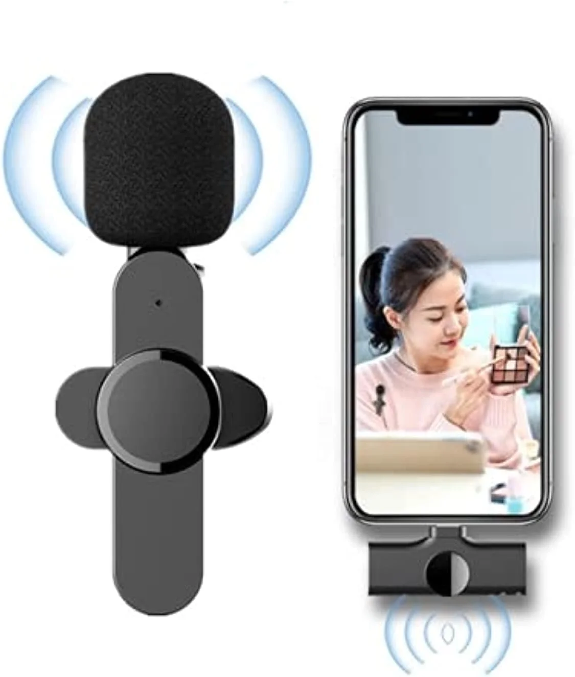 میکروفون یقه ای بی سیم قابل حمل LOOX، میکروفون کوچک برای آیفون، گوشی اندروید، یوتیوبرها و پخش زنده فیسبوک