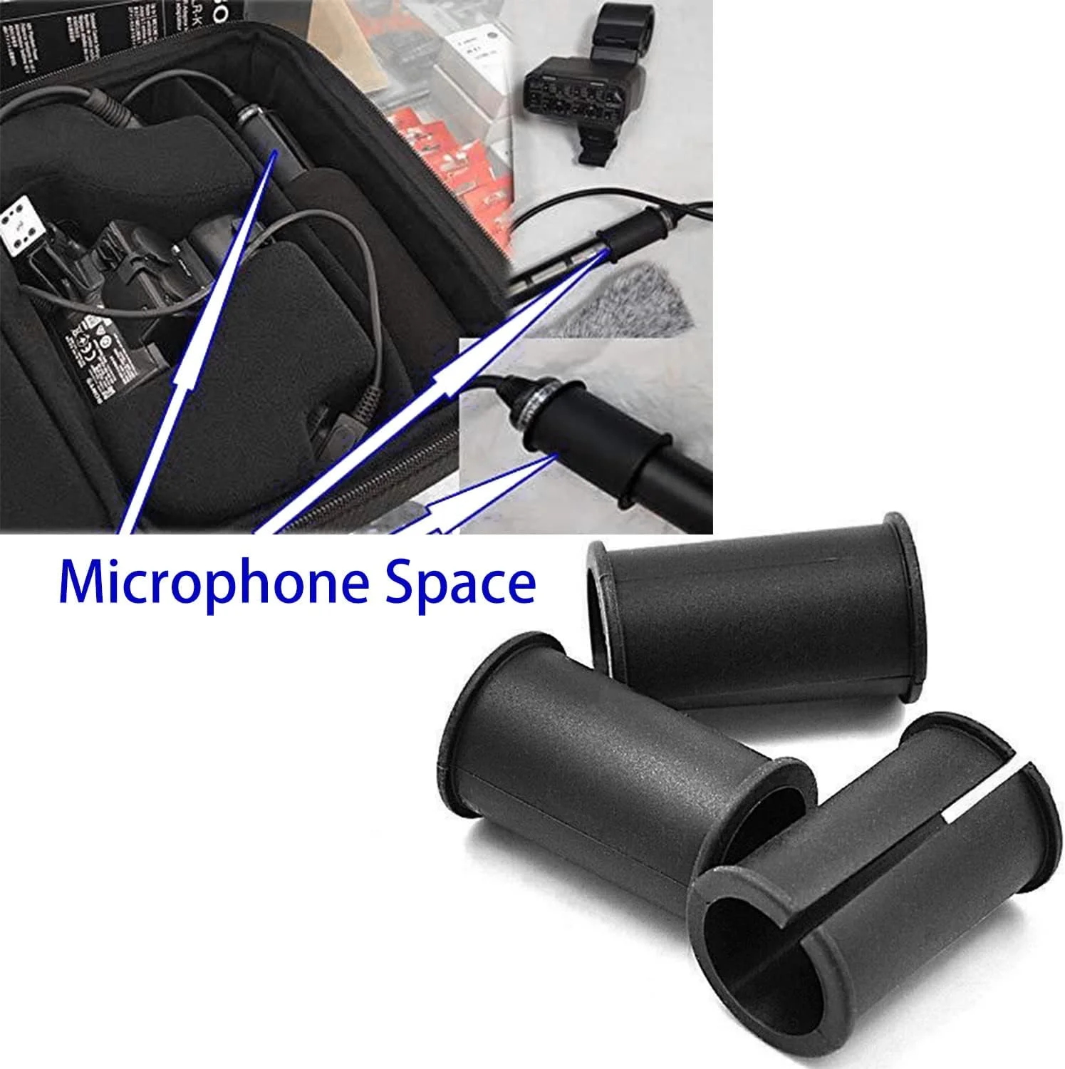 2 عدد واشر لوله ای لاستیکی فاصله دهنده برای میکروفون های MKH418 MKH416 MKH8060 MKE600 Azden SGM-250 ECM-XM1 FX3,FS7,FX6,FX8,FX9,NX80,FS5، واشر آستین میکروفون