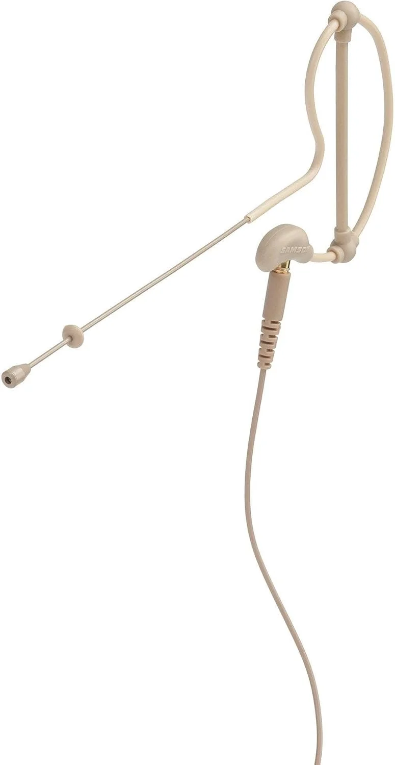 میکروفون هدست کم حاشیه Samson SE10x با کپسول کندانسور مینیاتوری و چهار کابل آداپتور سازگار با محبوب ترین سیستم های بی سیم (بژ) (SE10TX)