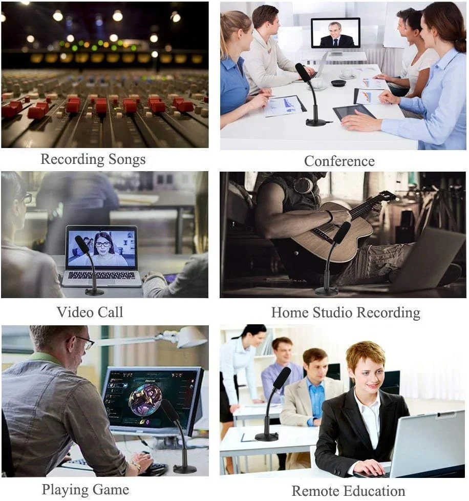 میکروفون USB حذف نویز LipiWorld® برای ویندوز و مک، میکروفون USB رومیزی حرفه ای کامپیوتر