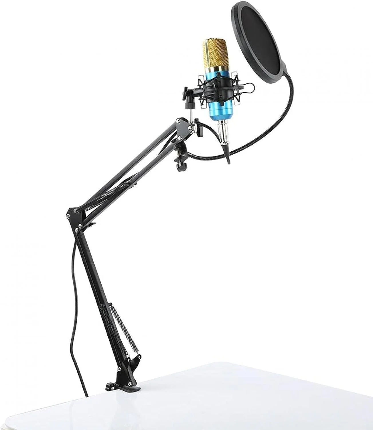 میکروفون کندانسور سبک وزن برای ضبط انفرادی خوانندگان (رنگ: طلایی آبی مات)