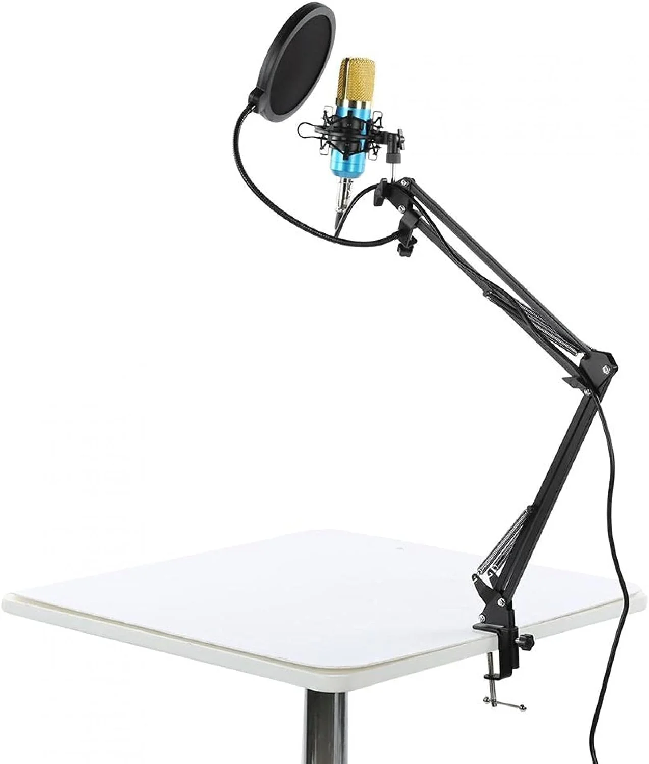 میکروفون کندانسور سبک وزن برای ضبط انفرادی خوانندگان (رنگ: طلایی آبی مات)