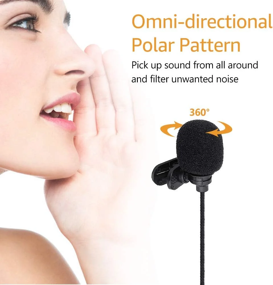 میکروفون کندانسور یقه ای گیره ای کوچک قابل حمل Labymos با پلاگ TS 3.5 میلی متری برای کامپیوتر، رایانه شخصی، آمپلی فایر صدای قابل حمل میکروفون کندانسور یقه ای گیره ای کوچک قابل حمل Labymos با پلاگ TS 3.5 میلی متری برای کامپیوتر، رایانه شخصی، آمپلی فایر صدای قابل حمل