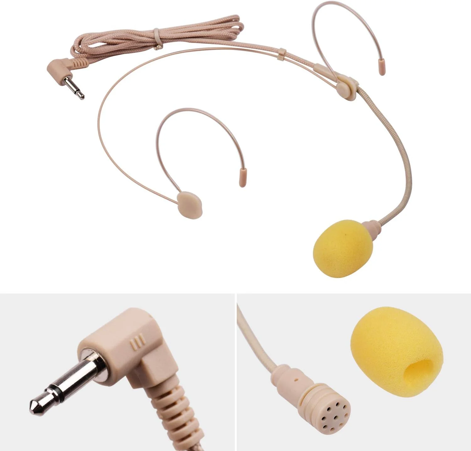 میکروفون خازنی هدست Labymos با رابط زاویه دار راست 3.5 میلی متری برای فرستنده بی سیم