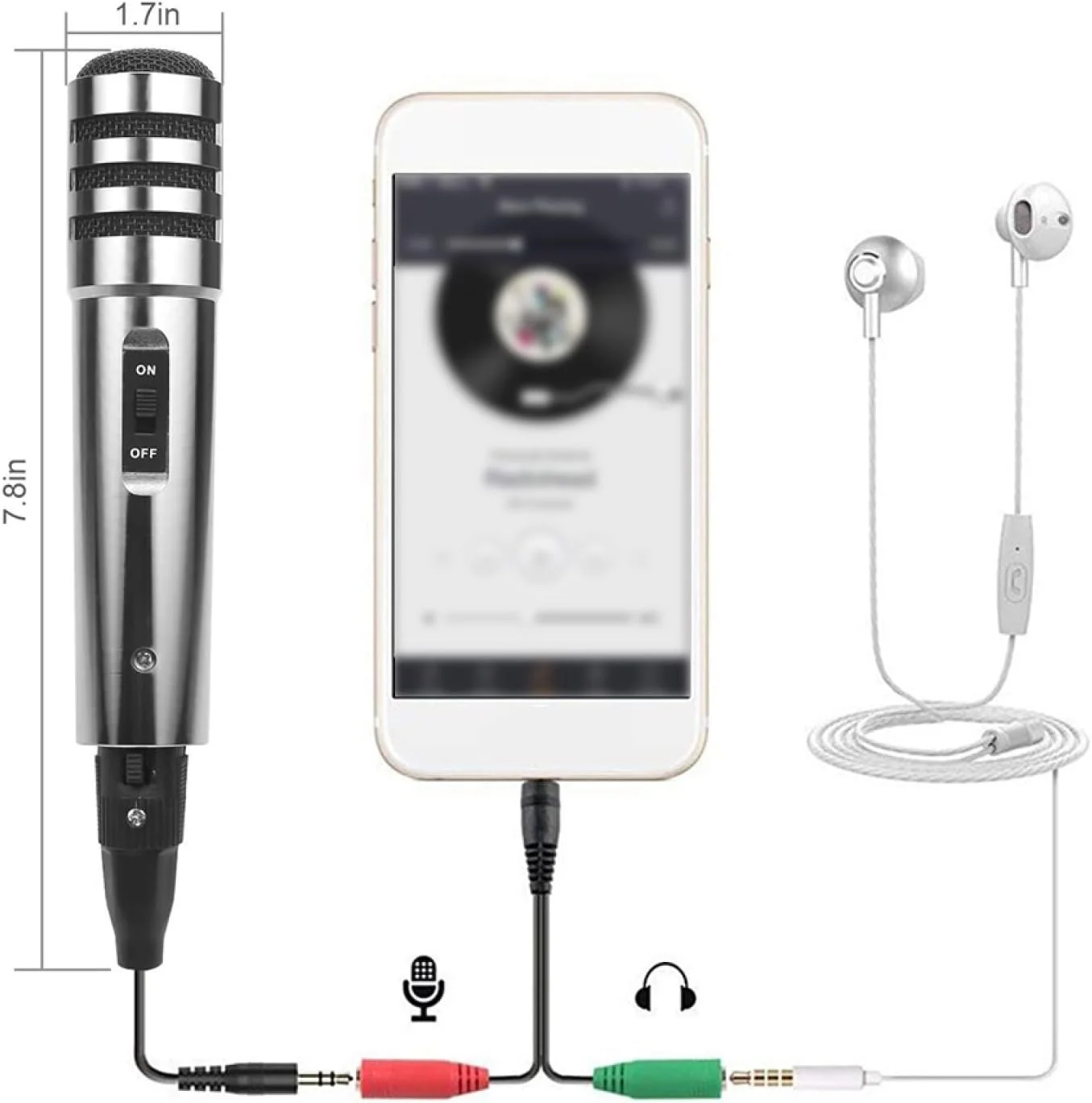 میکروفون کندانسور چند منظوره Labymos با جک 3.5 میلی متری، کاهش نویز، صدای واضح و بدون تاخیر، زاویه چرخش 270 درجه، مناسب برای تلفن همراه، کامپیوتر، کارائوکه و ضبط صدا به همراه پایه آلومینیومی