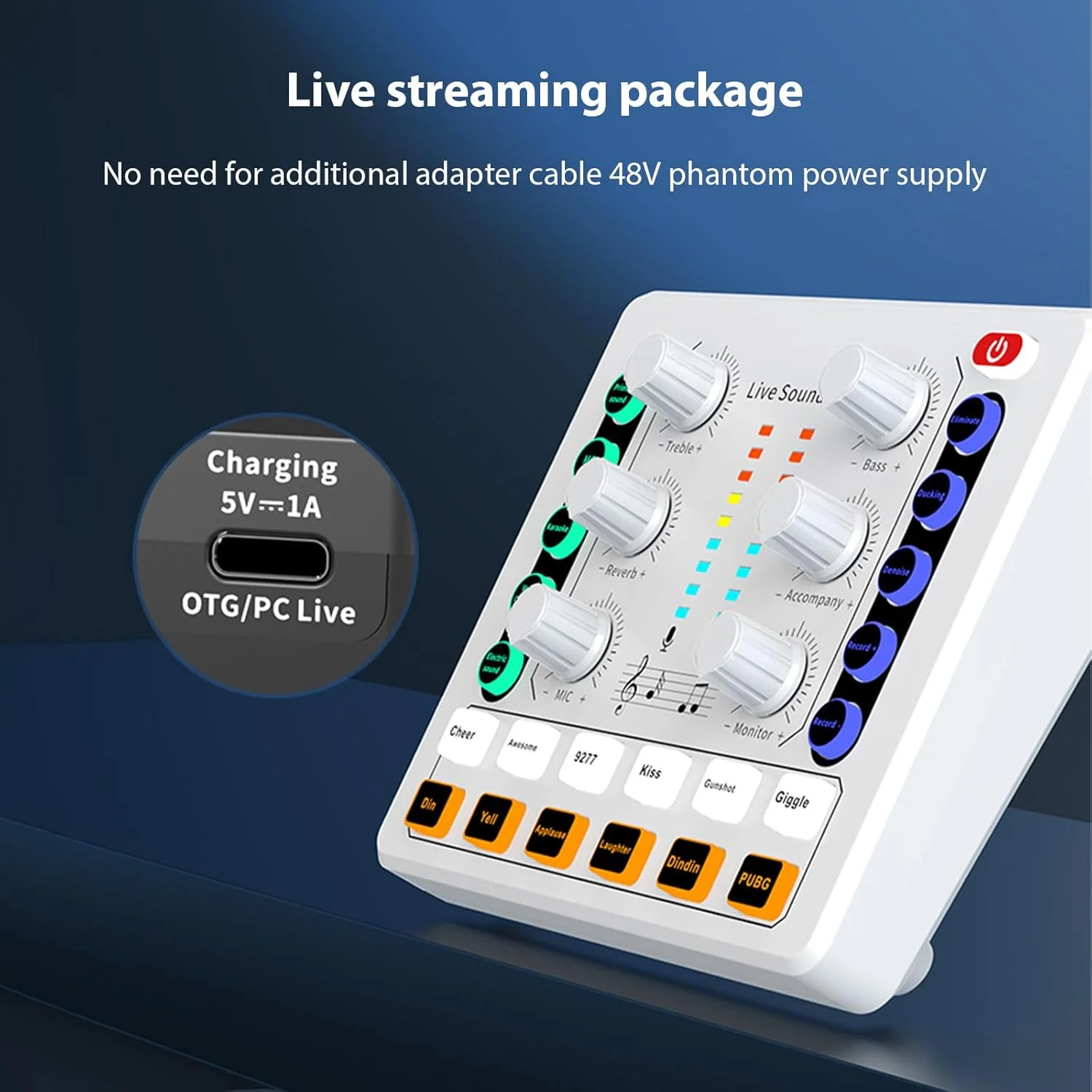 مجموعه تجهیزات پادکست Labymos شامل میکروفون کاندنسر با کارت صدای زنده، کیت میکروفون پادکست Plug and Play، کارت صدای زنده برای پخش زنده، آواز و بازی