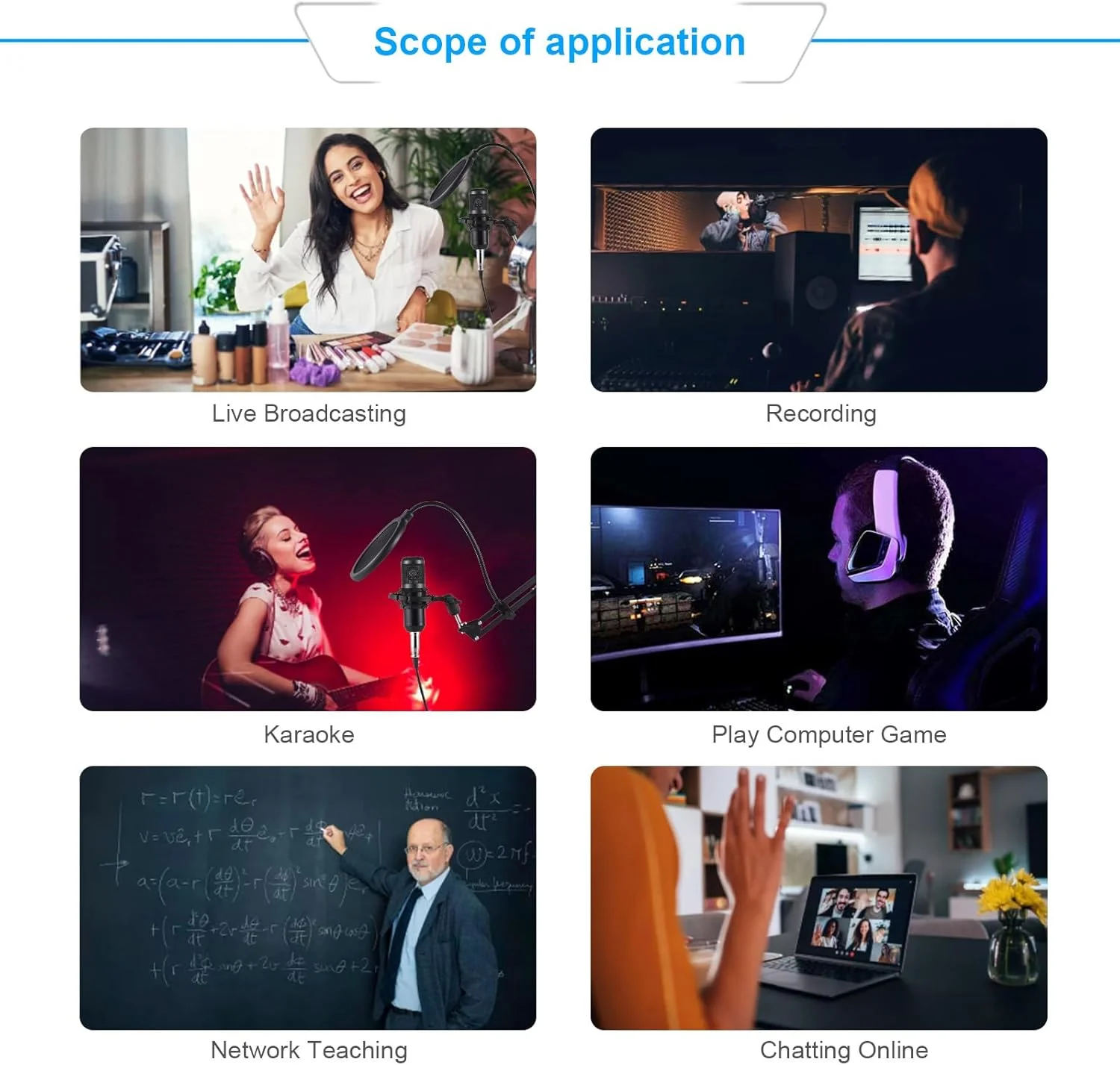 مجموعه تجهیزات پادکست Labymos شامل میکروفون کاندنسر با کارت صدای زنده، کیت میکروفون پادکست Plug and Play، کارت صدای زنده برای پخش زنده، آواز و بازی