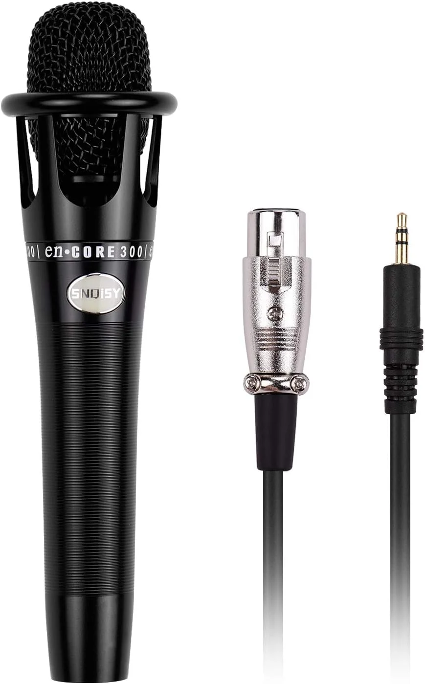 میکروفون کندانسور کاردیوئید لابیموس با ساختار فلزی، XLR 3 پین به TRS 3.5 میلی متری برای کارائوکه، آواز، استیج، پخش زنده و پادکست