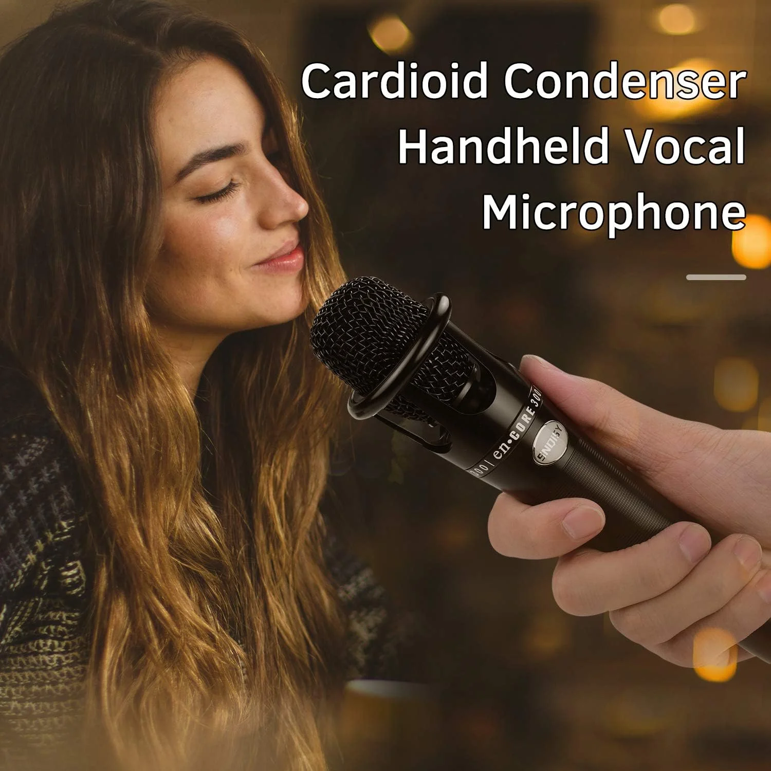 میکروفون کندانسور کاردیوئید لابیموس با ساختار فلزی، XLR 3 پین به TRS 3.5 میلی متری برای کارائوکه، آواز، استیج، پخش زنده و پادکست