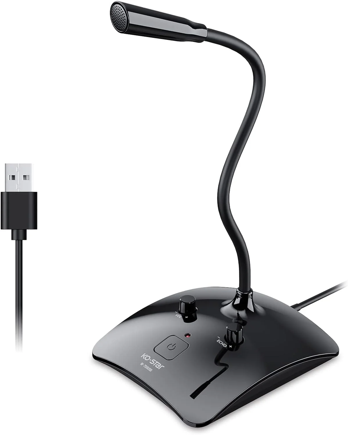 میکروفون ضبط صدا Ko-Star، میکروفون کاندنسر چند جهته پادکست کامپیوتر PC با دکمه قطع صدا و نشانگر LED برای لپ تاپ، مک، PS4 - وکال، پادکست، اسکایپ، یوتیوب، استریم